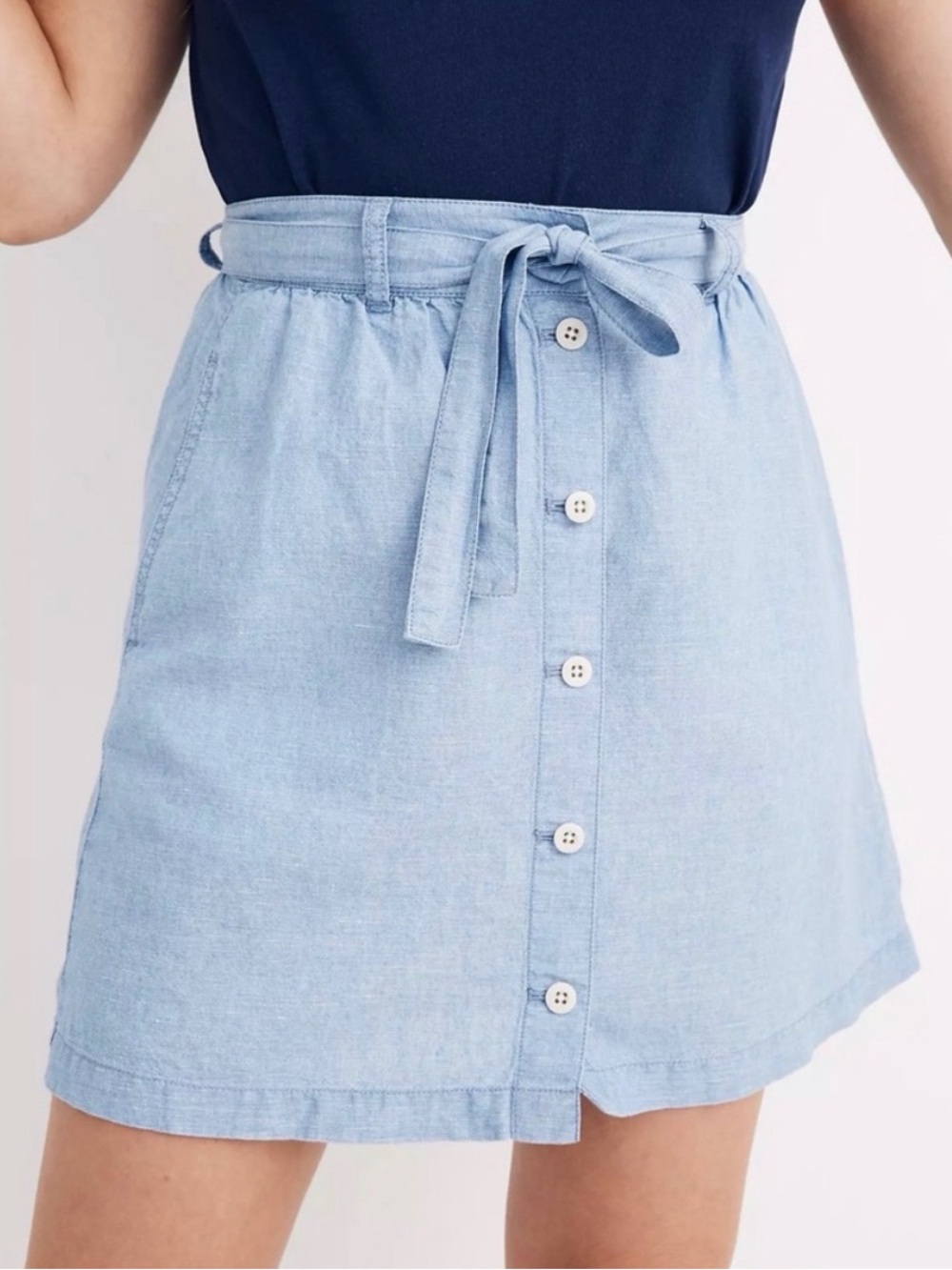 Madewell Linen Blend Mini Skirt